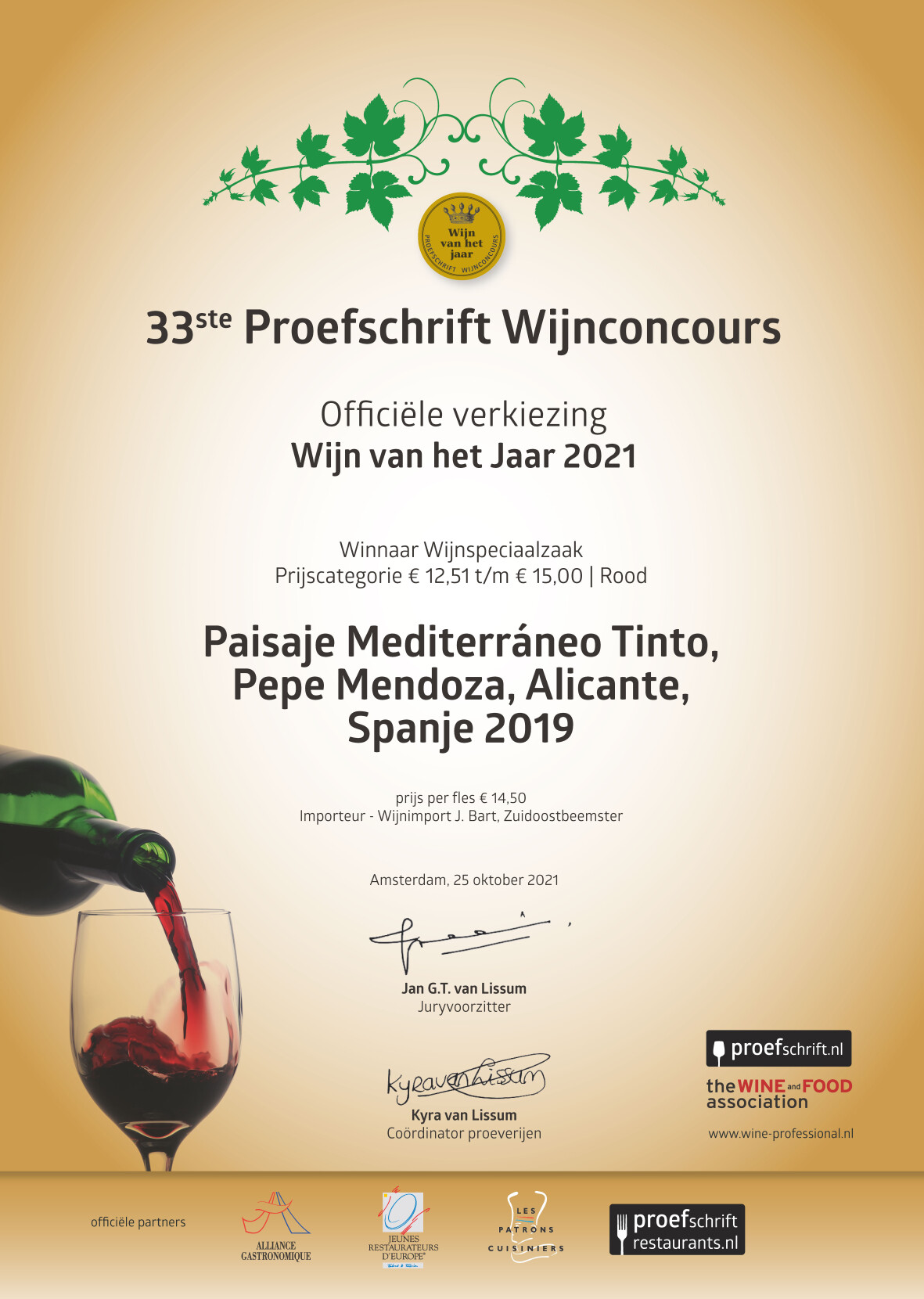 Winnaar Proefschrift Wijnconcours 2021